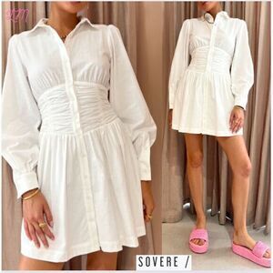 SOVERE Revolve Refresh‎ Collared Shirt Dress Chalk White Extra Small